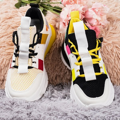 Czarne sneakersy sportowe z kolorowymi wstawkami Ida - Obuwie