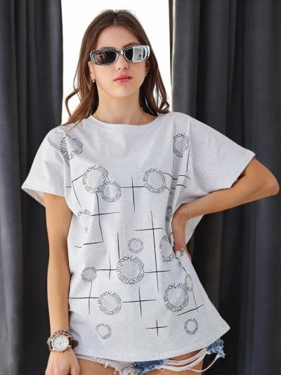 Royalfashion T-shirt din bumbac pentru femei cu imprimeu