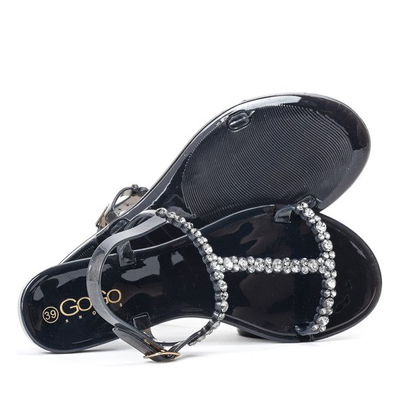 Czarne sandały z gumy Shiga - Obuwie