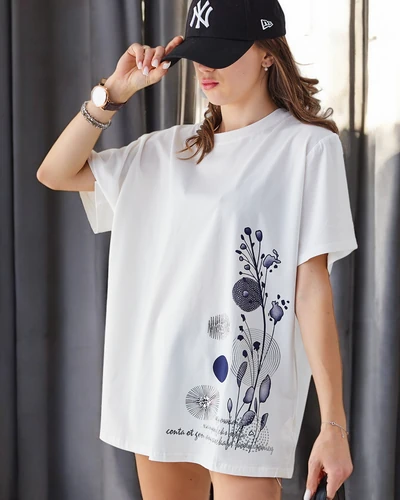 Tricou din bumbac pentru femei Royalfashion cu imprimeu