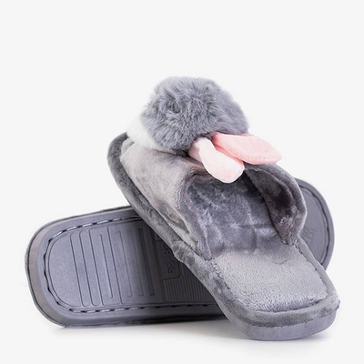 Papuci de iepuraș pentru femei gri Vixis - Încălțăminte
