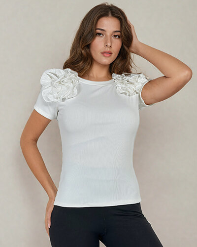 Royalfashion Bluză mulată pentru femei cu nervuri