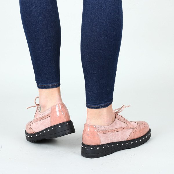 Różowe oxfordy z ćwiekami Halsey - Obuwie