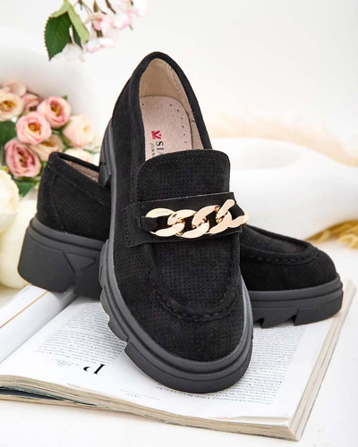 Royalfashion Mocasini din eco-suede cu ornament Zaffix