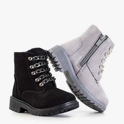 Ghete negre pentru copii cu lanțuri Eliane - Încălțăminte