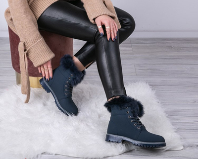 Ocieplane trapery w kolorze granatowym Ellah - Obuwie