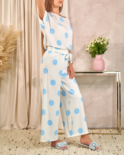 Royalfashion Set de mazăre pentru femei albastru și alb