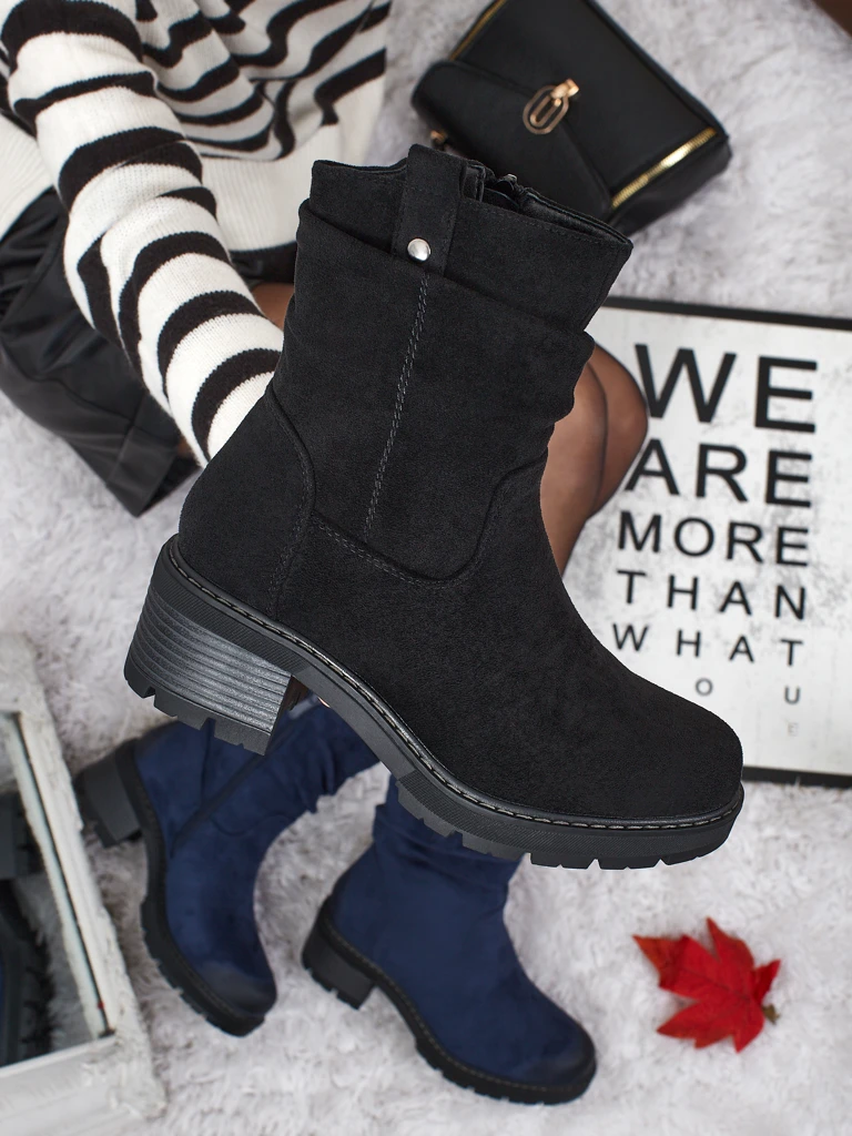 Botine de damă din piele întoarsă ecologică Carmine