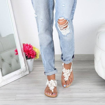 OUTLET Flip-flops albe Joslyn - Încălțăminte