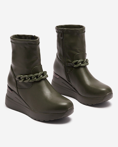 Cizme de damă verzi pe ancoră cu lanț Fefricca- Încălțăminte