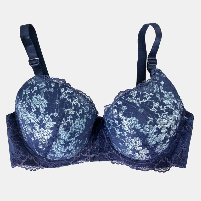 Sutien albastru căptușit cu dantelă - Lenjerie intimă