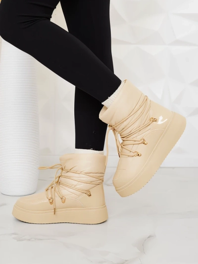 Royalfashion Cizme de zăpadă slip-on pentru femei, bej Dabenda