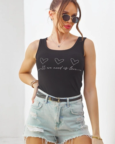 Royalfashion Top de camasă din bumbac pentru femei cu inimioare