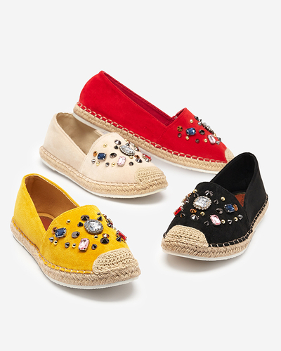 OUTLET Espadrile galbene din piele intoarsa pentru femei cu zirconiu cubic Mediros - Incaltaminte