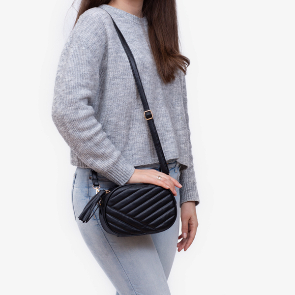 Geantă de mână matlasată neagră de damă - Accesorii