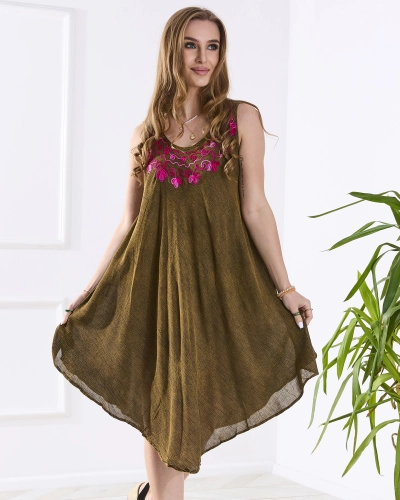 Cuvertură de pat de tip rochie pentru femei, maro deschis - Îmbrăcăminte