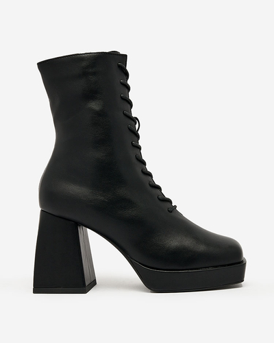 Royalfashion Cizme Eoleore cu șiret negru pentru femei