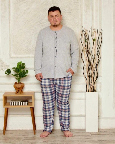 Royalfashion Pijama din bumbac pentru bărbați cu imprimeu