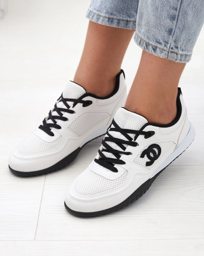 Pantofi sport de damă albi și negri Bofiale- Footwear
