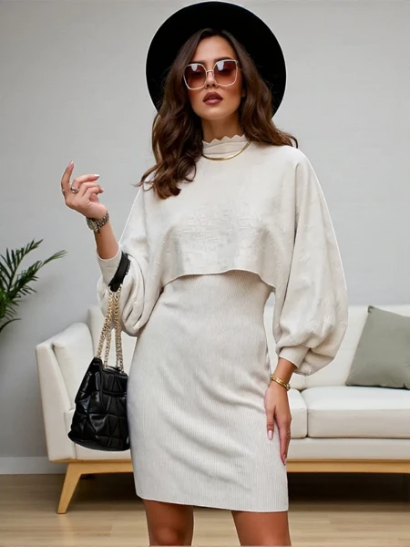 Royalfashion Set pentru femei cu pulover și rochie