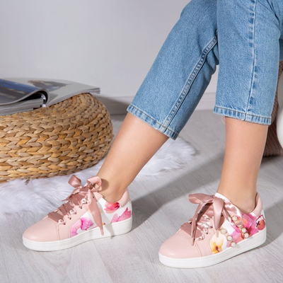 Różowe buty sportowe z ozdoba Balada - Obuwie