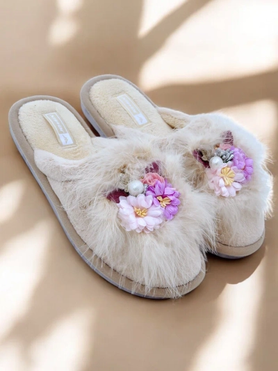 Papuci de casă pentru femei Royalfashion cu flori Ederra