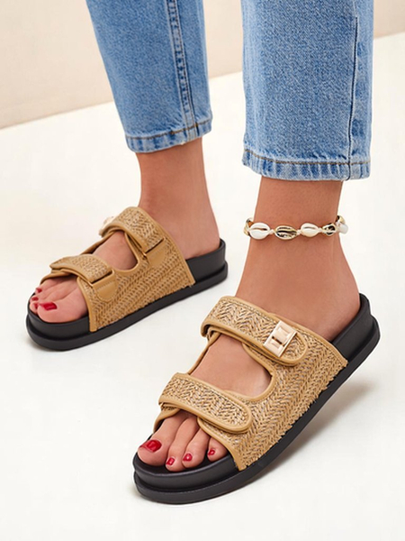 Royalfashion Sandale tip papuci pentru femei cu împletitură Delibeli