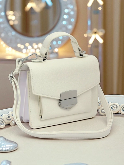 Royalfashion Geantă tip plic de damă cu mâner Amalthea Avorio