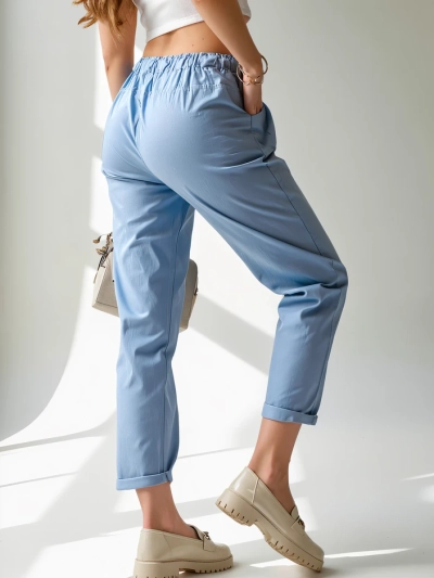 Royalfashion Pantaloni simpli din material pentru femei