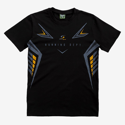 Tricou de bumbac imprimat pentru bărbați negru - îmbrăcăminte