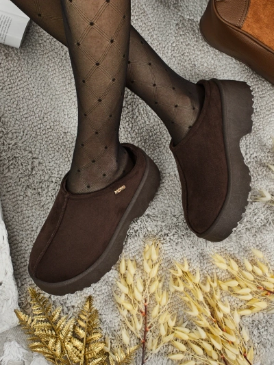 Botine scurte de damă a'la snowboots cu blană Calindra