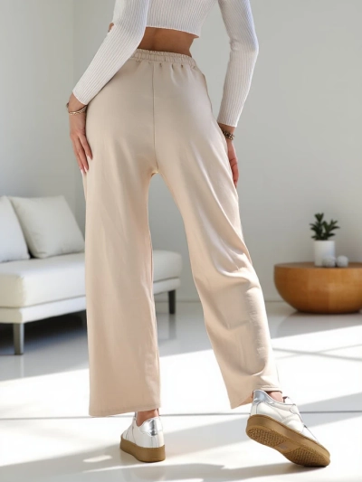 Royalfashion Pantaloni de rochie largi pentru femei cu strasuri