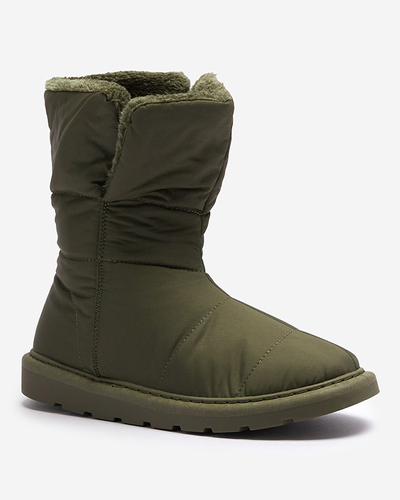 Cizme pentru femei verde închis a'la cizme de zăpadă Kalioli- Footwear