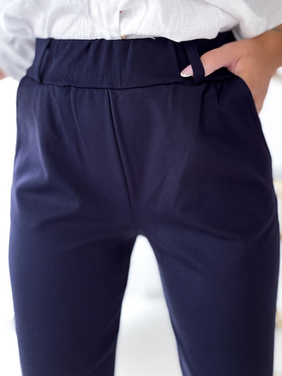 Royalfashion Pantaloni teggings albastru marin pentru femei