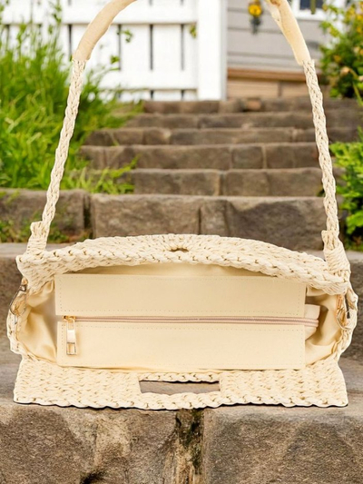 Royalfashion Poșetă mică de damă din paie Mini Moon Straw