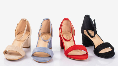 Sandale de dama bej pe o postă joasă First Love - Încălțăminte