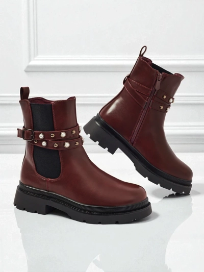 Botine înalte de damă din piele ecologică Pearl Mist