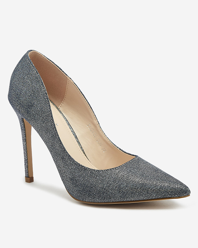Pantofi stiletto de damă holografici grafit Soddo- Footwear