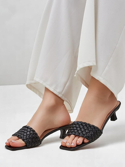 Callista Nero Sandals - Black women's eco-leather stilettos, summer
