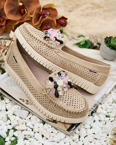 Royalfashion Mocasini traforați cu mărgele pentru femei Nasfali