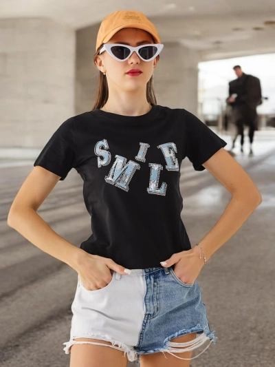 Bluza din bumbac pentru femei Royalfashion cu inscripția