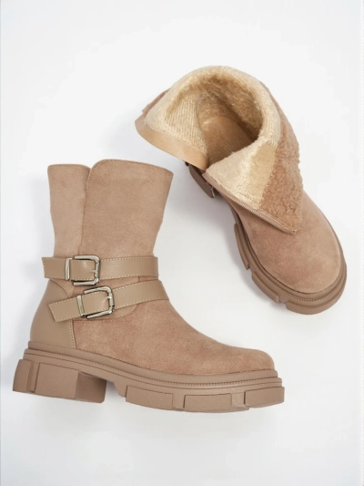 Botine înalte de damă din piele ecologică întoarsă Callire