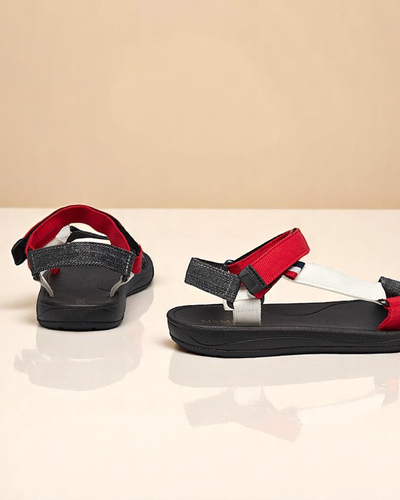 Sandale de damă din țesătură roșie Ojo- Încălțăminte