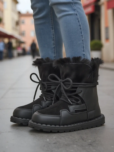 Botine de zăpadă cu șireturi pentru femei Royalfashion Viovi