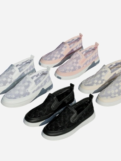Mocasi Royalfashion pentru femei din plasă cu flori Emzos