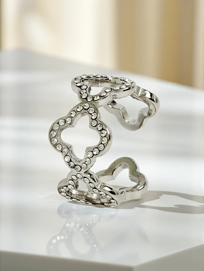 Brățară Ariadne Silverita cu cristale – argintie, model geometric glamour