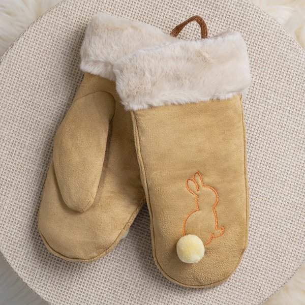 Mănuși pentru copii maro pe șir și cu mănuși - Mănuși