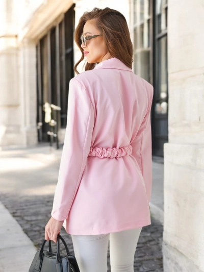 Sacou pentru femei Royalfashion cu centură și floare decorativă
