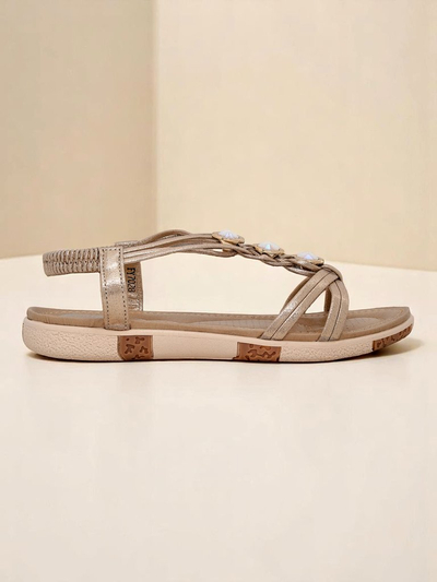 Aurelia Calista lò sandal dam Royalfashion sou yon platfòm ak zirkonyòm