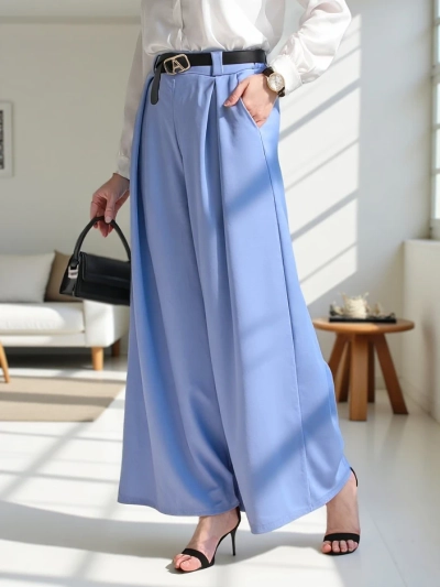 Royalfashion Pantaloni largi din viscoză pentru femei